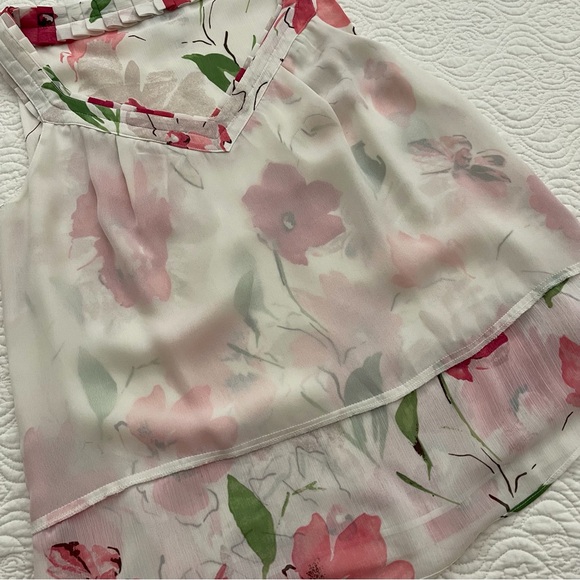 Ann Taylor LOFT Floral Sleeveless Top Size Petite M - Picture 11 of 13